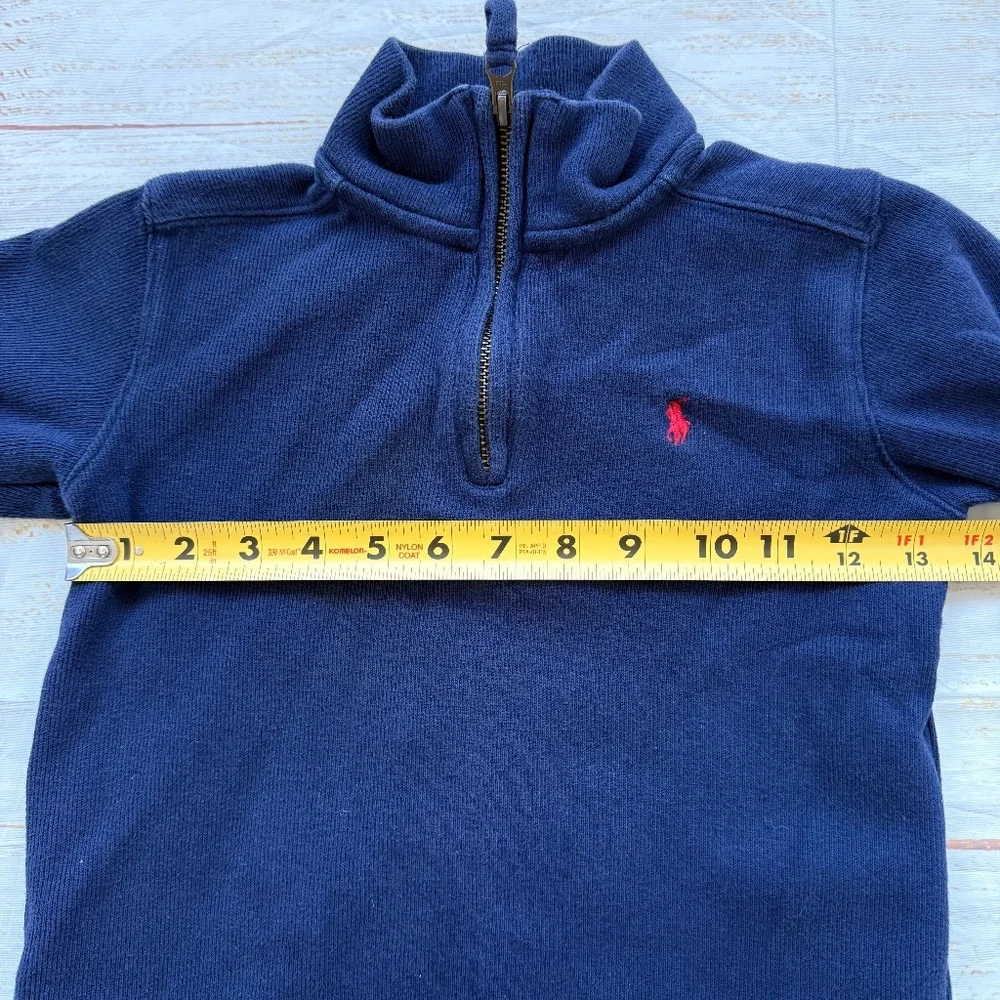 Polo Ralph Lauren Half Zip Pullover‎ Sweater | Kids 4 | Navy Red | Cozy Layer